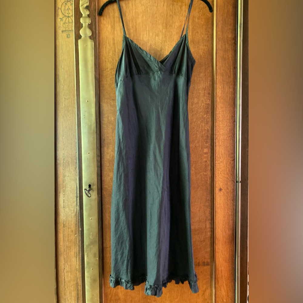 Dosa iridescent blue silk slip dress
